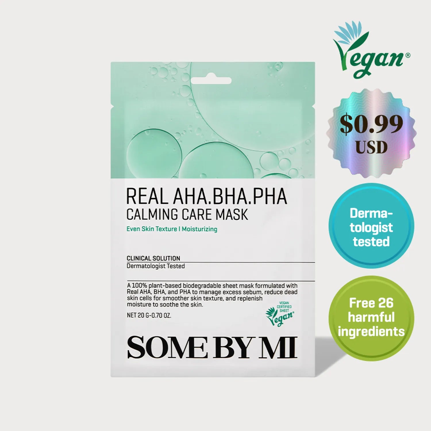 SOME BY MI Real AHA-BHA-PHA Calming Care Mask Sheet 1P