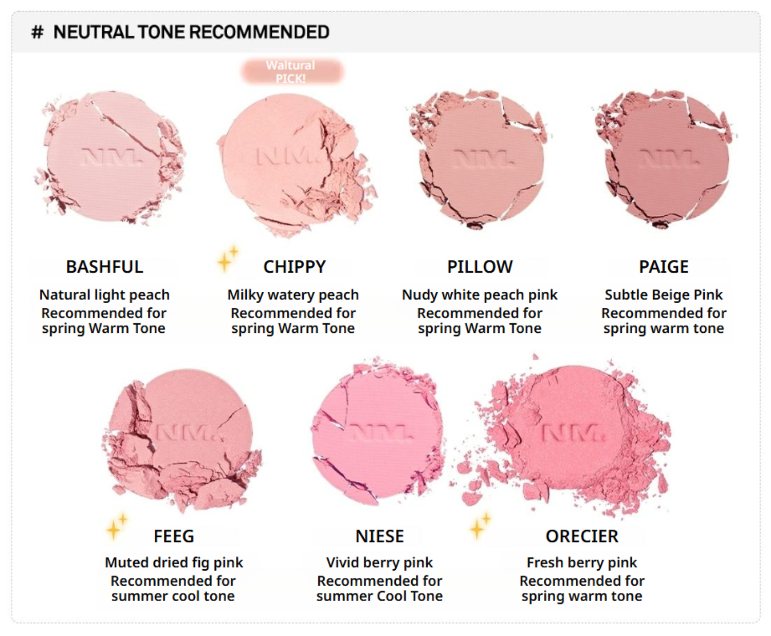 NAMING. Fluffy Powder Blush (Set/Single) (16 Options)