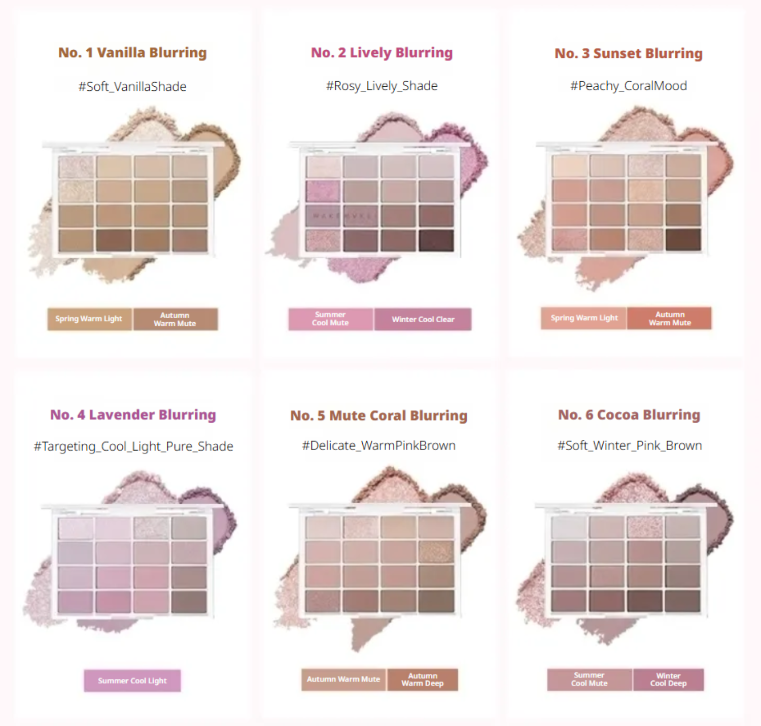 WAKEMAKE Soft Blurring Eye Palette (8 Options)