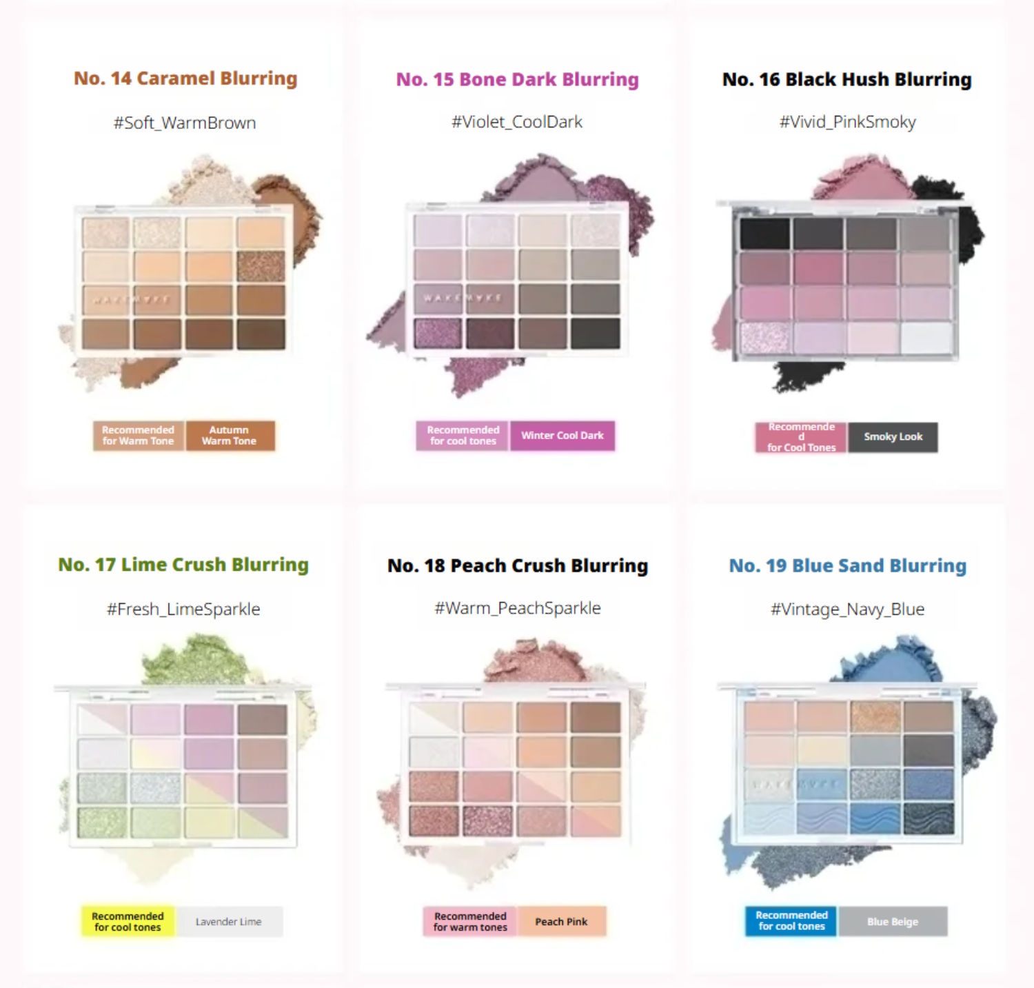WAKEMAKE Soft Blurring Eye Palette (8 Options)