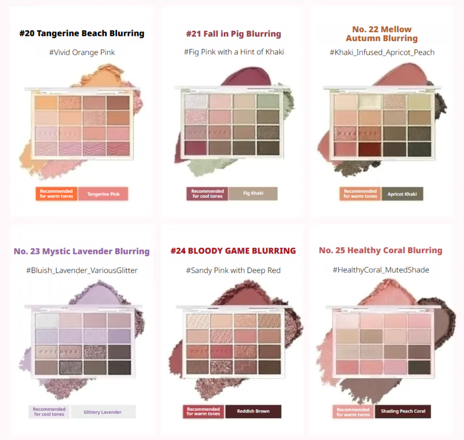 WAKEMAKE Soft Blurring Eye Palette (8 Options)