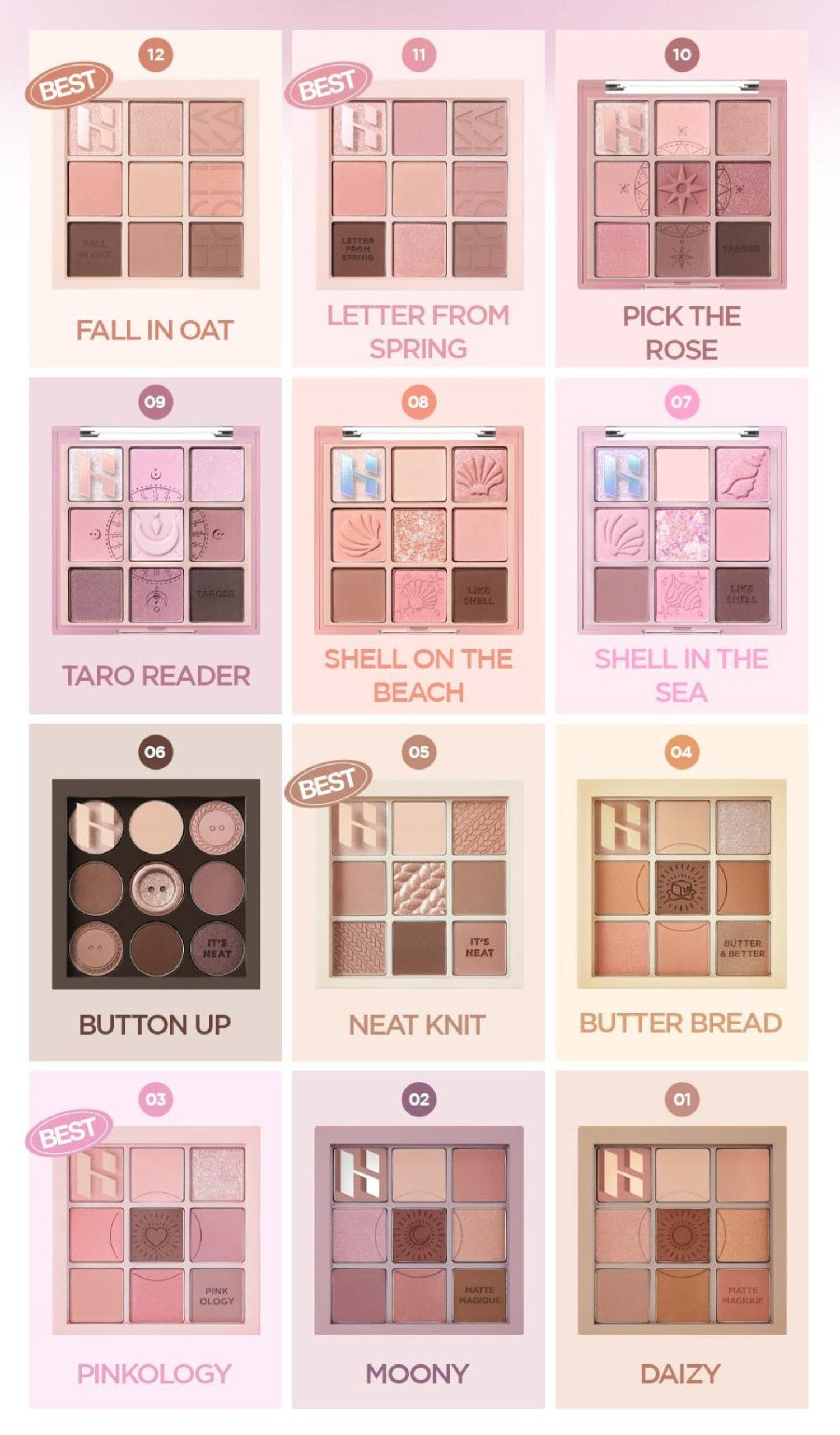 Holika Holika My Fave Mood Eye Palette (7 Options)