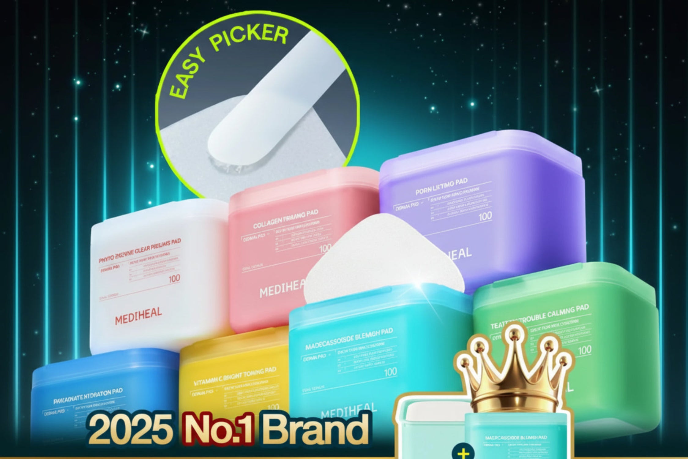 MEDIHEAL Toner Pad 100+100 Pads Double Pack (7 Options)