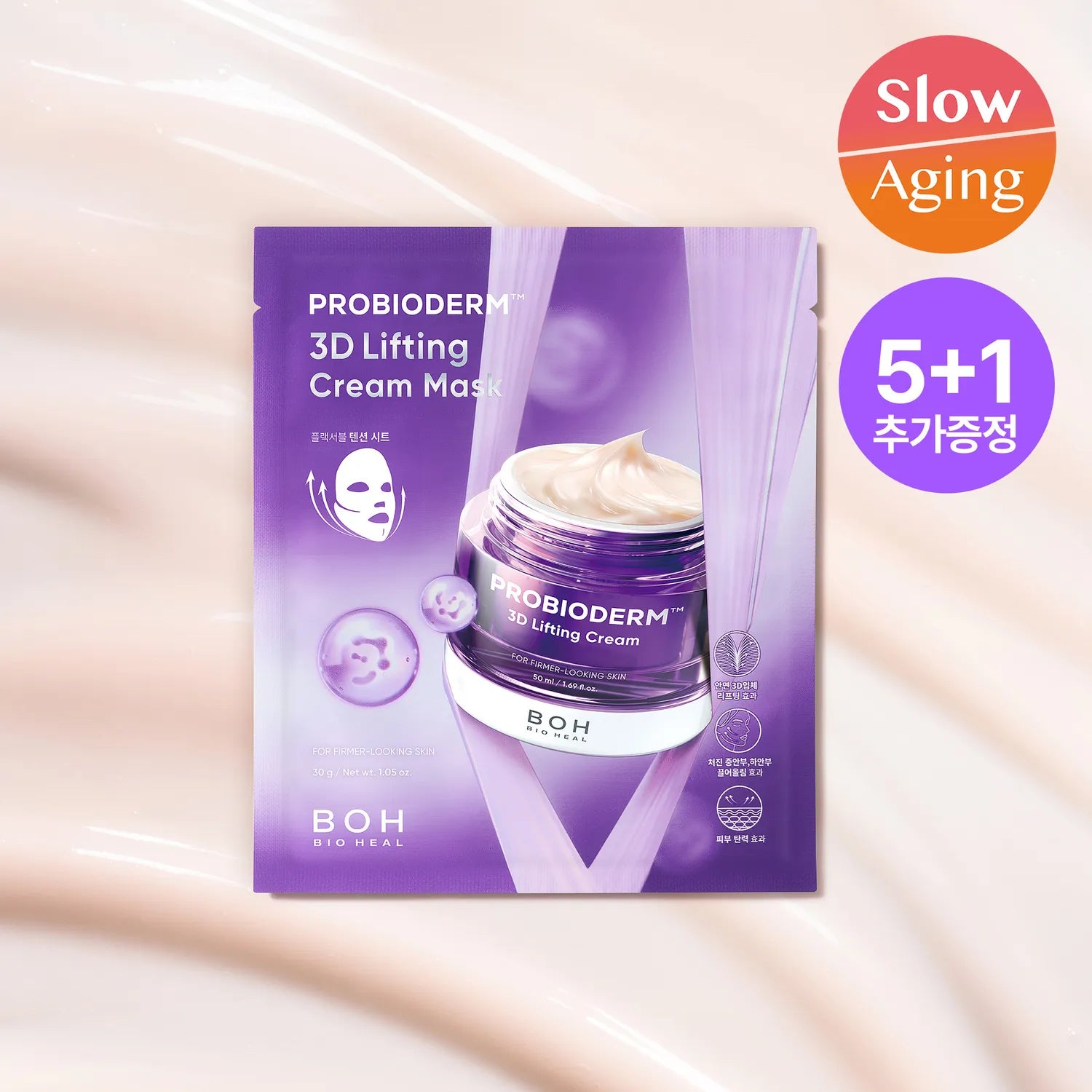 BIOHEAL BOH Probioderm 3D Lifting Cream Mask Sheet 5ea Set (+1ea) (Total 6ea)