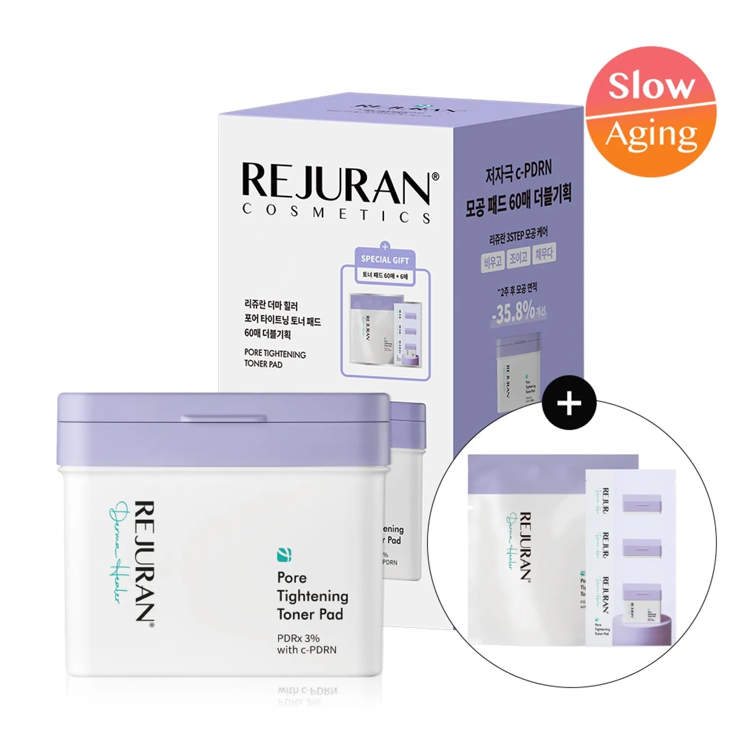 REJURAN Derma Healer Pore Tightening Toner Pad 60P Limited Double Pack (+2P*3ea)