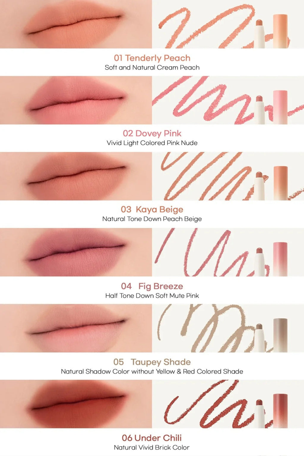 rom&nd Lip Mate Pencil (9 Options)