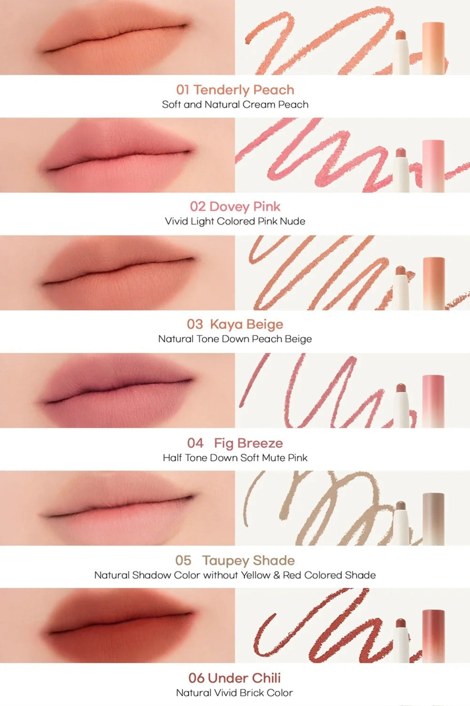rom&nd Lip Mate Pencil (9 Options)