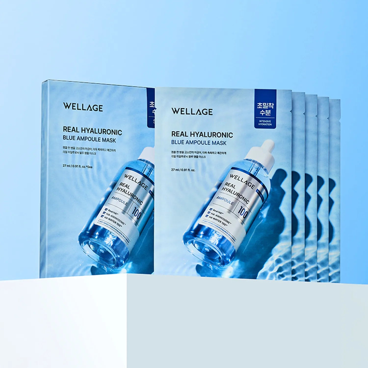 WELLAGE Real Hyaluronic Blue Ampoule Mask Sheet 5ea