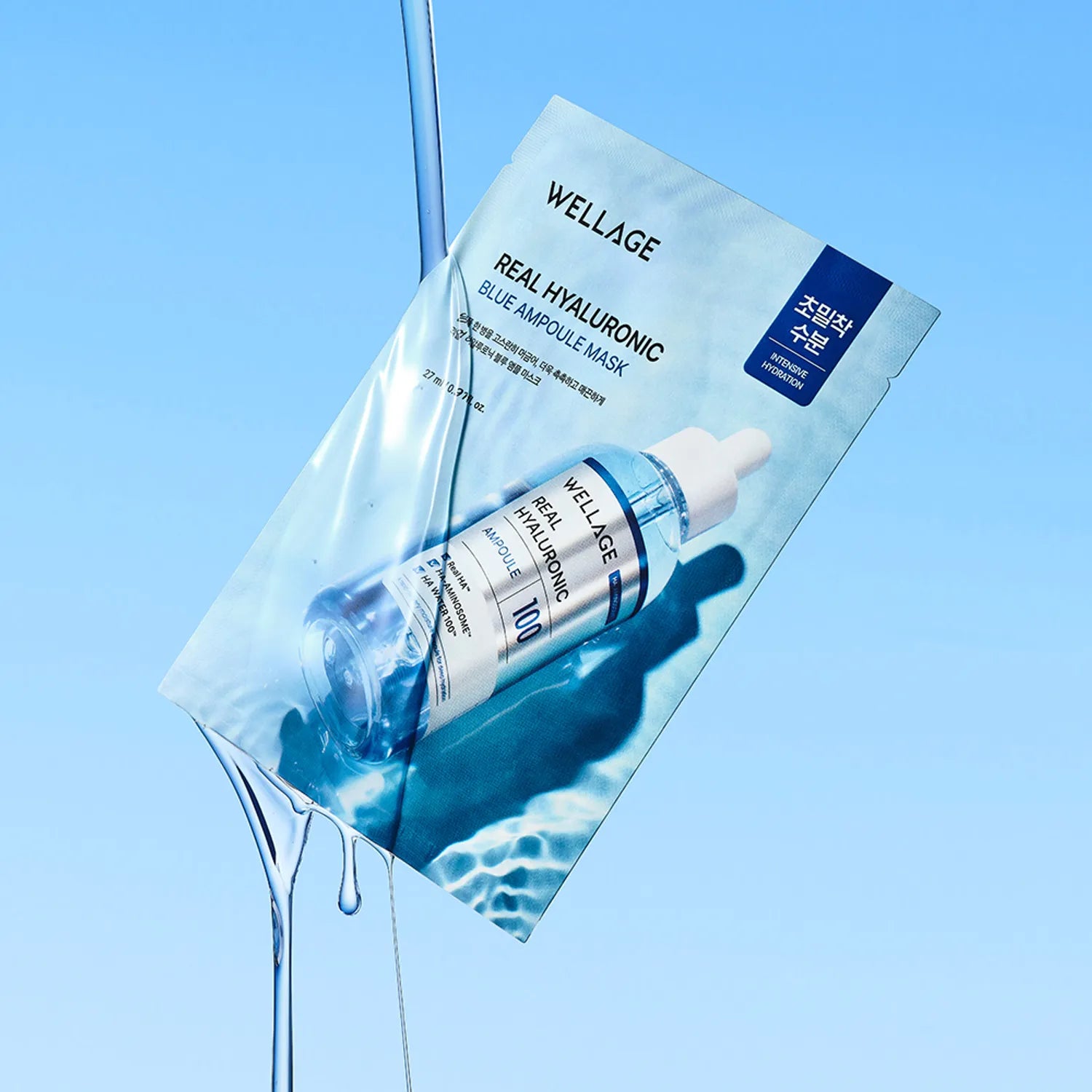 WELLAGE Real Hyaluronic Blue Ampoule Mask Sheet 5ea
