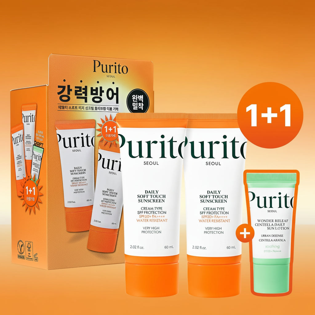 Purito Seoul Daily Soft Touch Sunscreen 60ml Double Pack (+Sun Lotion 15ml)