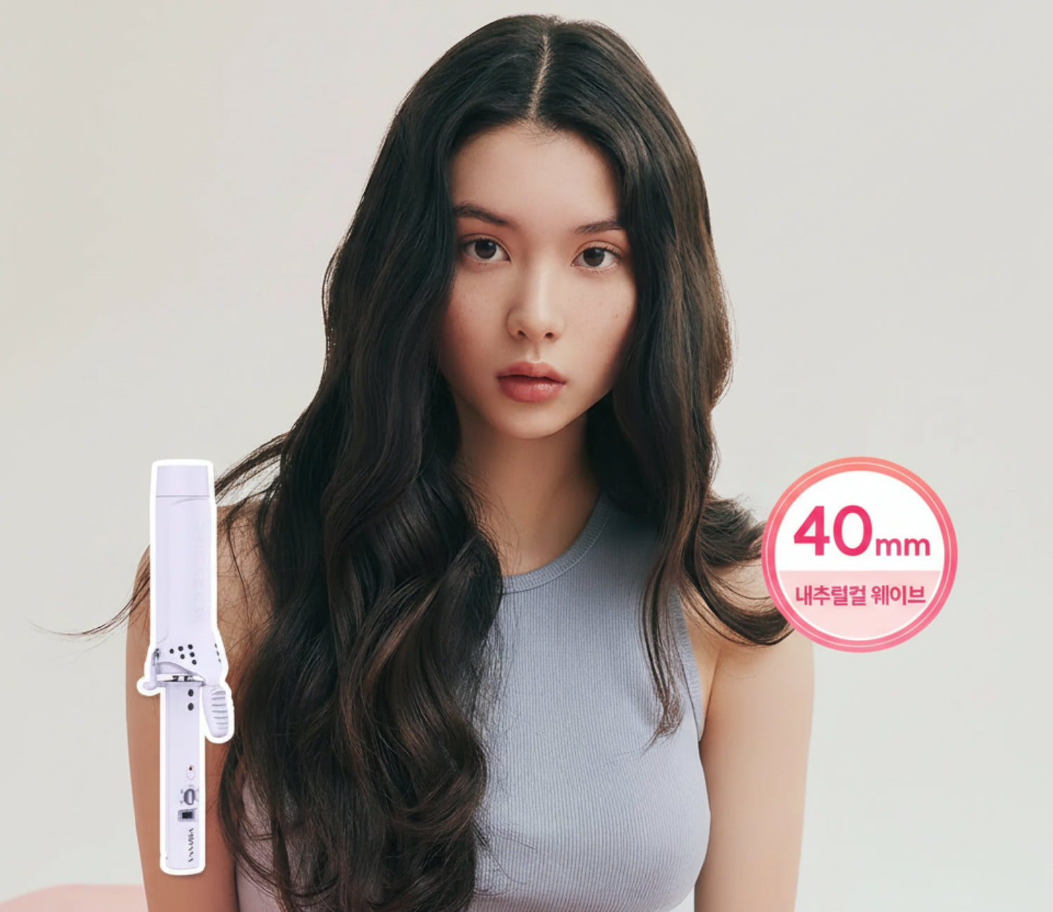 vodana Glamwave Curling Iron 40mm Powder Purple