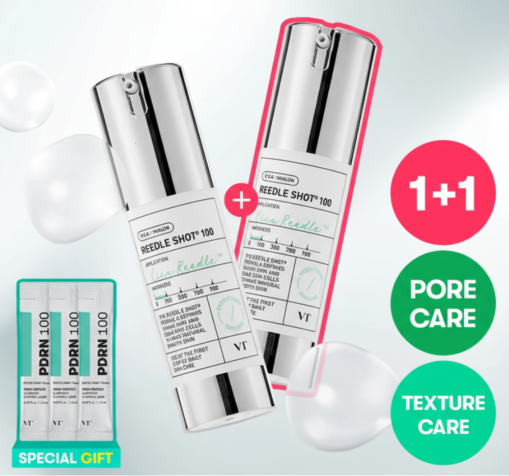 VT Reedle Shot 100 Essence 30ml Double Pack (+PDRN Essence 100 1.5 VT Reedle Shot 100 Essence 30ml Double Pack (+PDRN Essence 100 1.5